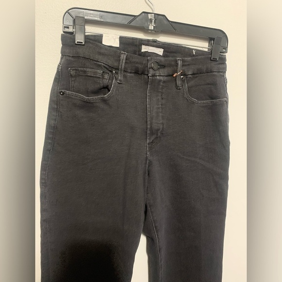 Good American Good Legs Black Straight Jeans Women's Stretch Denim Sz 10/30 - Picture 10 of 15